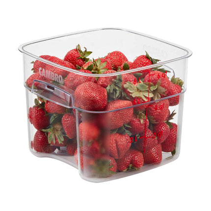 Hộp Đựng Thực Phẩm Vuông FreshPro Cambro 6SFSPROCW135 5.7 lít - CamSquare®, Polycarbonate, Vạch Chia Đỏ