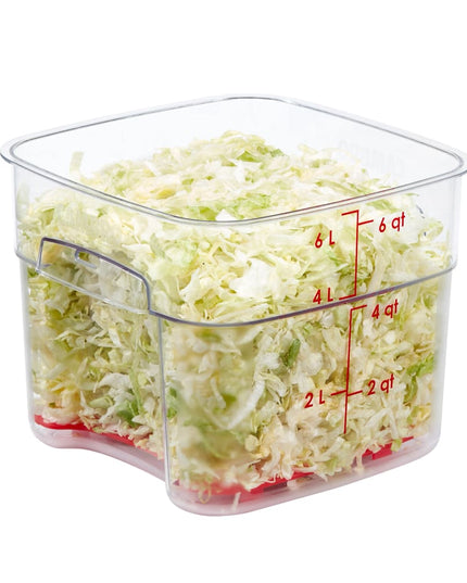 Hộp Đựng Thực Phẩm Vuông FreshPro Cambro 6SFSPROCW135 5.7 lít - CamSquare®, Polycarbonate, Vạch Chia Đỏ