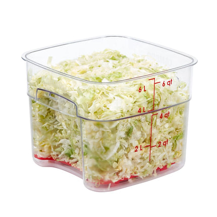 Hộp Đựng Thực Phẩm Vuông FreshPro Cambro 6SFSPROCW135 5.7 lít - CamSquare®, Polycarbonate, Vạch Chia Đỏ