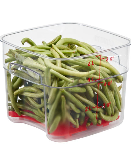 Hộp Đựng Thực Phẩm Vuông FreshPro Cambro 6SFSPROCW135 5.7 lít - CamSquare®, Polycarbonate, Vạch Chia Đỏ