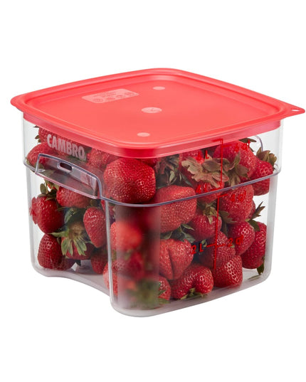 Hộp Đựng Thực Phẩm Vuông FreshPro Cambro 6SFSPROCW135 5.7 lít - CamSquare®, Polycarbonate, Vạch Chia Đỏ