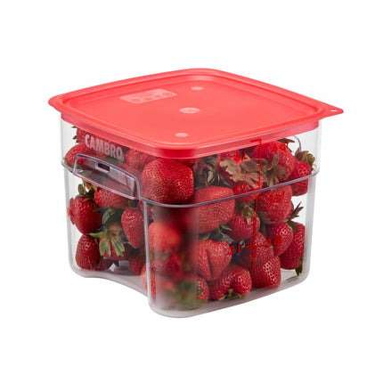 Hộp Đựng Thực Phẩm Vuông FreshPro Cambro 6SFSPROCW135 5.7 lít - CamSquare®, Polycarbonate, Vạch Chia Đỏ