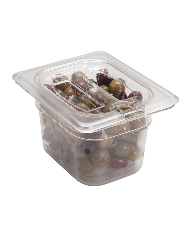 Cambro 80CWCHN135 Camwear® Nắp Khay Thực Phẩm Cỡ 1/8 Có Rãnh Tay Cầm - Polycarbonate, Trong Suốt