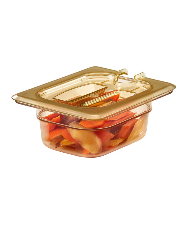 Cambro 80HPCHN150 H-Pan™ Nắp Khay Thực Phẩm Cỡ 1/8 Có Rãnh Tay Cầm, Màu Hổ Phách