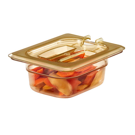 Cambro 80HPCHN150 H-Pan™ Nắp Khay Thực Phẩm Cỡ 1/8 Có Rãnh Tay Cầm, Màu Hổ Phách