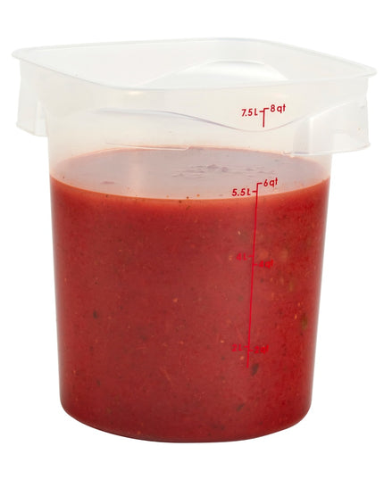 Cambro 8RFSPROPP190 Hộp Đựng Thực Phẩm Tròn CamRound® FreshPro 7.6 lít - Polypropylene, Trong Mờ