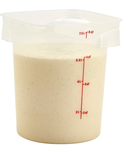 Cambro 8RFSPROPP190 Hộp Đựng Thực Phẩm Tròn CamRound® FreshPro 7.6 lít - Polypropylene, Trong Mờ