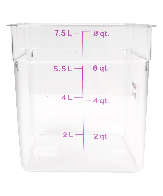 Hộp Đựng Thực Phẩm Vuông Cambro 8SFSCW441 7.6 lít - CamSquare®, Không Gây Dị Ứng, Polycarbonate, Trong Suốt