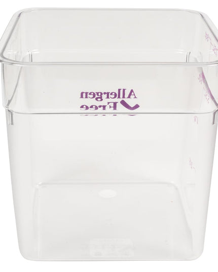 Hộp Đựng Thực Phẩm Vuông Cambro 8SFSCW441 7.6 lít - CamSquare®, Không Gây Dị Ứng, Polycarbonate, Trong Suốt