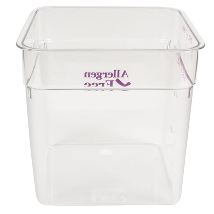 Hộp Đựng Thực Phẩm Vuông Cambro 8SFSCW441 7.6 lít - CamSquare®, Không Gây Dị Ứng, Polycarbonate, Trong Suốt