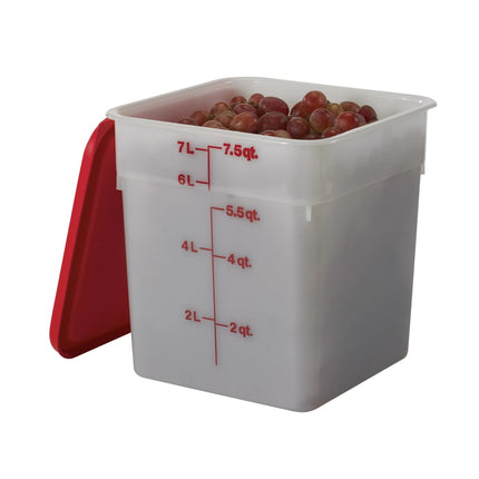 Cambro 8SFSP148 Hộp Đựng Thực Phẩm Vuông 7.6 lít - CamSquare®, Trắng Tự Nhiên