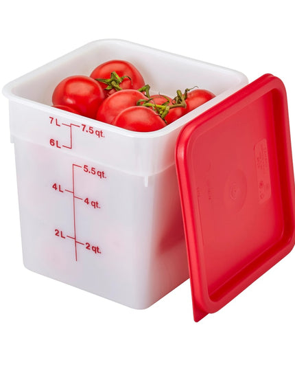 Cambro 8SFSP148 Hộp Đựng Thực Phẩm Vuông 7.6 lít - CamSquare®, Trắng Tự Nhiên