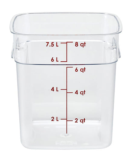 Hộp Đựng Thực Phẩm Vuông FreshPro Cambro 8SFSPROCW135 7.6 lít - CamSquare®, Polycarbonate, Vạch Chia Đỏ