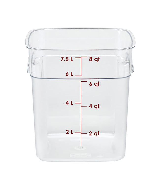 Hộp Đựng Thực Phẩm Vuông FreshPro Cambro 8SFSPROCW135 7.6 lít - CamSquare®, Polycarbonate, Vạch Chia Đỏ