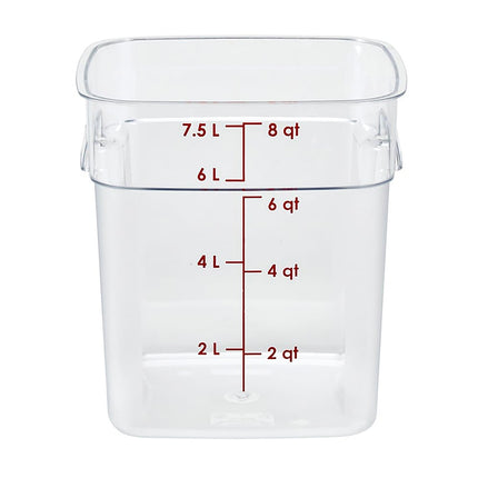 Hộp Đựng Thực Phẩm Vuông FreshPro Cambro 8SFSPROCW135 7.6 lít - CamSquare®, Polycarbonate, Vạch Chia Đỏ