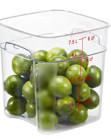 Hộp Đựng Thực Phẩm Vuông FreshPro Cambro 8SFSPROCW135 7.6 lít - CamSquare®, Polycarbonate, Vạch Chia Đỏ
