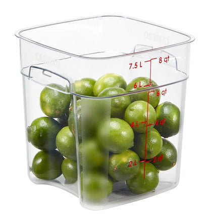 Hộp Đựng Thực Phẩm Vuông FreshPro Cambro 8SFSPROCW135 7.6 lít - CamSquare®, Polycarbonate, Vạch Chia Đỏ