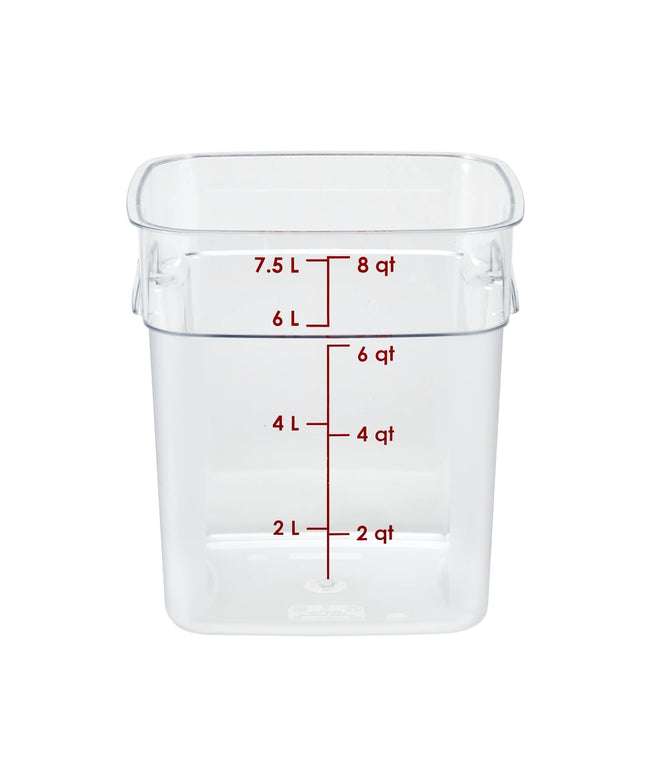 Hộp Đựng Thực Phẩm Vuông FreshPro Cambro 8SFSPROCW135 7.6 lít - CamSquare®, Polycarbonate, Vạch Chia Đỏ