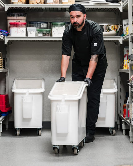 Thùng Đựng Nguyên Liệu Di Động Cambro IBS20148 Dung Tích 79 Lít Nắp Trong/Đáy Trắng