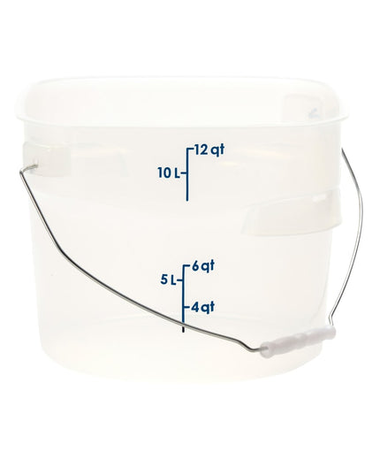 Cambro PWB12PROPP190 Xô Đựng Thực Phẩm CamRound® FreshPro 11.4 lít. Tay Xách - Nhựa Polypropylene Trong Mờ