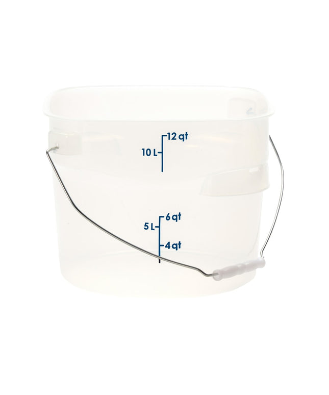 Cambro PWB12PROPP190 Xô Đựng Thực Phẩm CamRound® FreshPro 11.4 lít. Tay Xách - Nhựa Polypropylene Trong Mờ