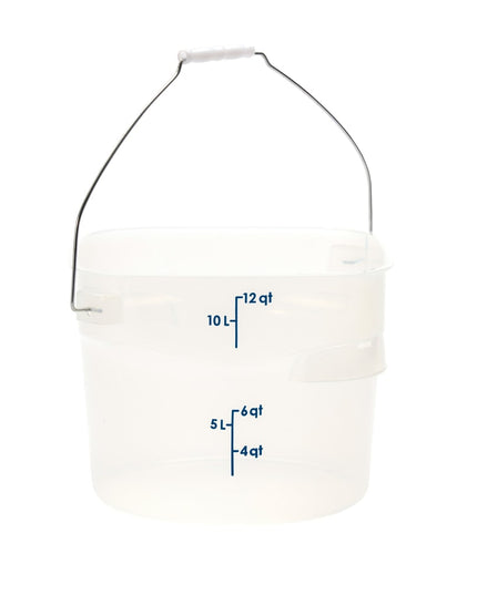 Cambro PWB12PROPP190 Xô Đựng Thực Phẩm CamRound® FreshPro 11.4 lít. Tay Xách - Nhựa Polypropylene Trong Mờ
