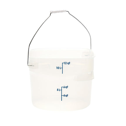 Cambro PWB12PROPP190 Xô Đựng Thực Phẩm CamRound® FreshPro 11.4 lít. Tay Xách - Nhựa Polypropylene Trong Mờ