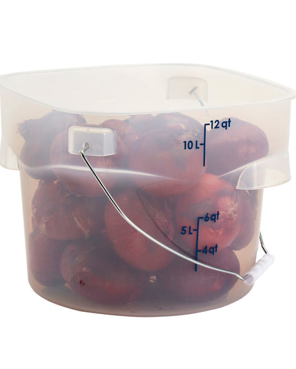 Cambro PWB12PROPP190 Xô Đựng Thực Phẩm CamRound® FreshPro 11.4 lít. Tay Xách - Nhựa Polypropylene Trong Mờ