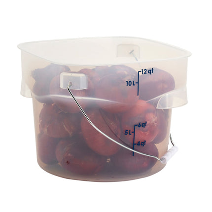 Cambro PWB12PROPP190 Xô Đựng Thực Phẩm CamRound® FreshPro 11.4 lít. Tay Xách - Nhựa Polypropylene Trong Mờ