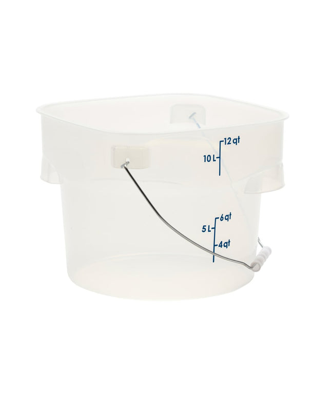 Cambro PWB12PROPP190 Xô Đựng Thực Phẩm CamRound® FreshPro 11.4 lít. Tay Xách - Nhựa Polypropylene Trong Mờ