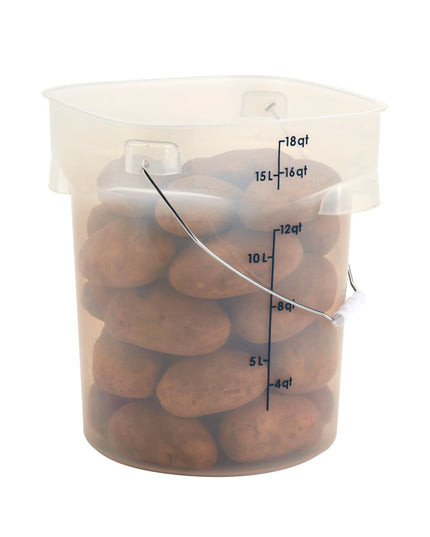 Thùng Đựng Thực Phẩm Cambro PWB18PROPP190 17 lít. CamRound® FreshPro Quai Xách - Polypropylene, Trong Mờ