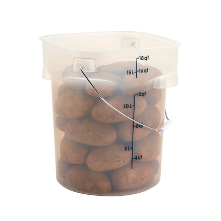 Thùng Đựng Thực Phẩm Cambro PWB18PROPP190 17 lít. CamRound® FreshPro Quai Xách - Polypropylene, Trong Mờ