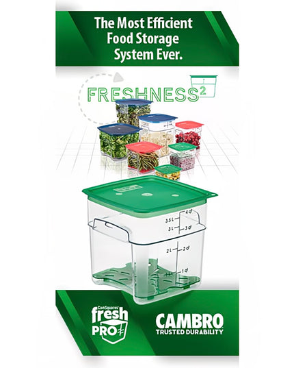 Cambro SFC1FPPP190 CamSquare® Nắp Đậy Cho Hộp Đựng 1/2 & 0.9 lít, Polyethylene, Trong Mờ