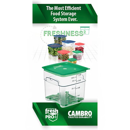 Cambro SFC1FPPP190 CamSquare® Nắp Đậy Cho Hộp Đựng 1/2 & 0.9 lít, Polyethylene, Trong Mờ