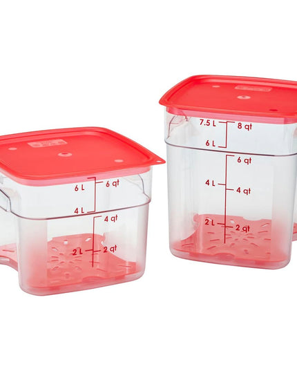 Nắp Cambro SFC6FPPP266 CamSquare® FreshPro Cho Hộp Đựng 6 & 7.6 lít, Polyethylene, Đỏ Trong Mờ