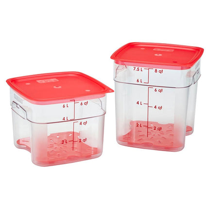 Nắp Cambro SFC6FPPP266 CamSquare® FreshPro Cho Hộp Đựng 6 & 7.6 lít, Polyethylene, Đỏ Trong Mờ