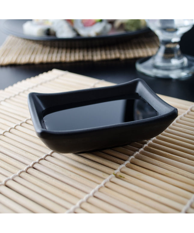 Đĩa đựng nước chấm melamine mờ GET SD-3828-BK Nara 10 x 7 cm 59 ml - Màu đen, Thùng 24 cái