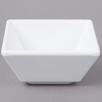 Đĩa melamine cao cấp Global Solutions JW33 Zen 118 ml trắng vuông melamine Ramekin - Thùng 6 cái