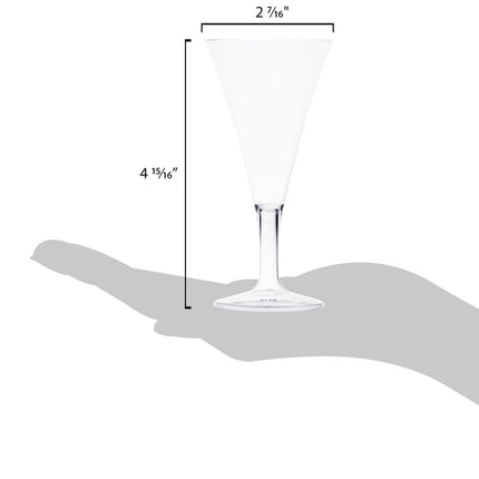 Ly dùng một lần Fineline Tiny Temptations 6412-CL 59 ml 1-Piece Tiny Barware trong suốt nhựa tròn Champagne Flute - Thùn