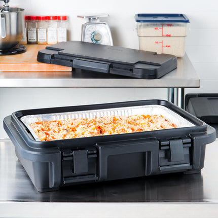 Thùng giữ nhiệt vận chuyển khay thực phẩm nạp từ trên, sâu 10 cm Cambro Camcarrier Ultra Pan Carrier UPC140110 màu đen