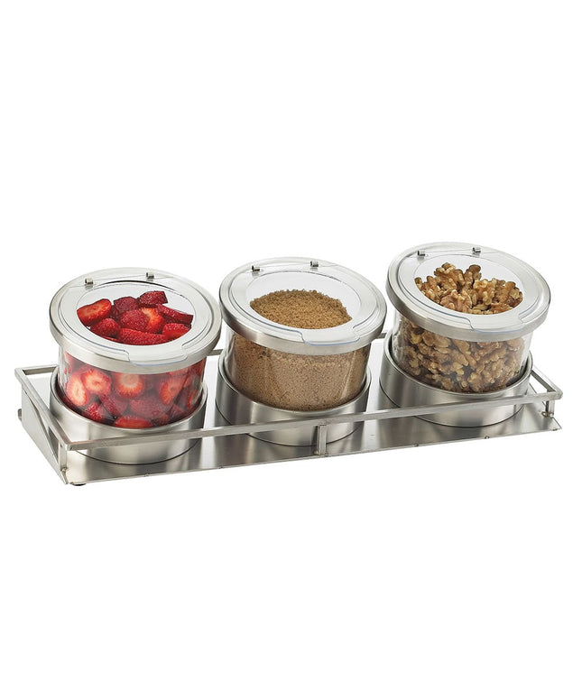 Khay Đựng Garnish Quầy Bar Cal-Mil 1850-5-55HL 3 Ngăn - Nắp Phẳng Bản Lề