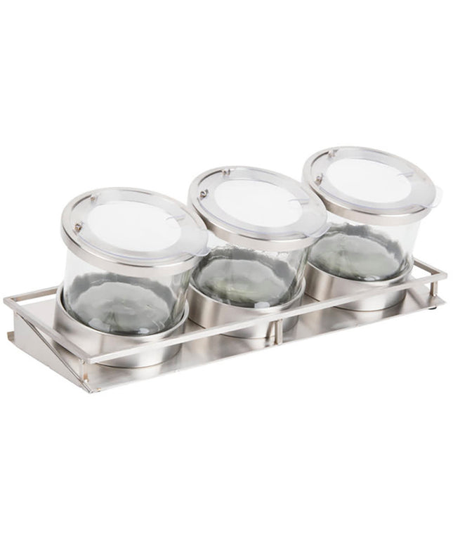 Khay Trang Trí Quầy Bar Cal-Mil 1850-5-55NL (3) Ngăn - Nắp Có Rãnh