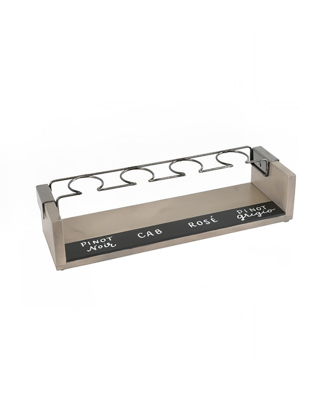 Khay Nếm Rượu Vang Công Nghiệp Cal-Mil 22010-110 4 Ngăn Kèm Bảng Phấn 34.3 x 10.2 x 7.6 cm Gỗ Thông/Vòng Dây Kẽm