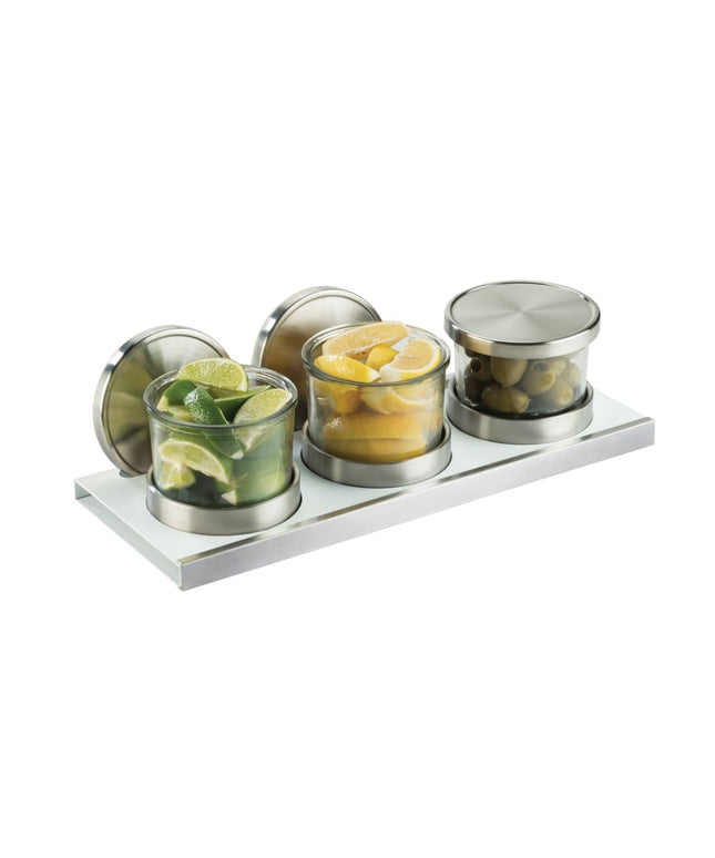 Khay Trang Trí Quầy Bar Cal-Mil 3492-4-15HL (3) Ngăn - Nắp Phẳng Bản Lề