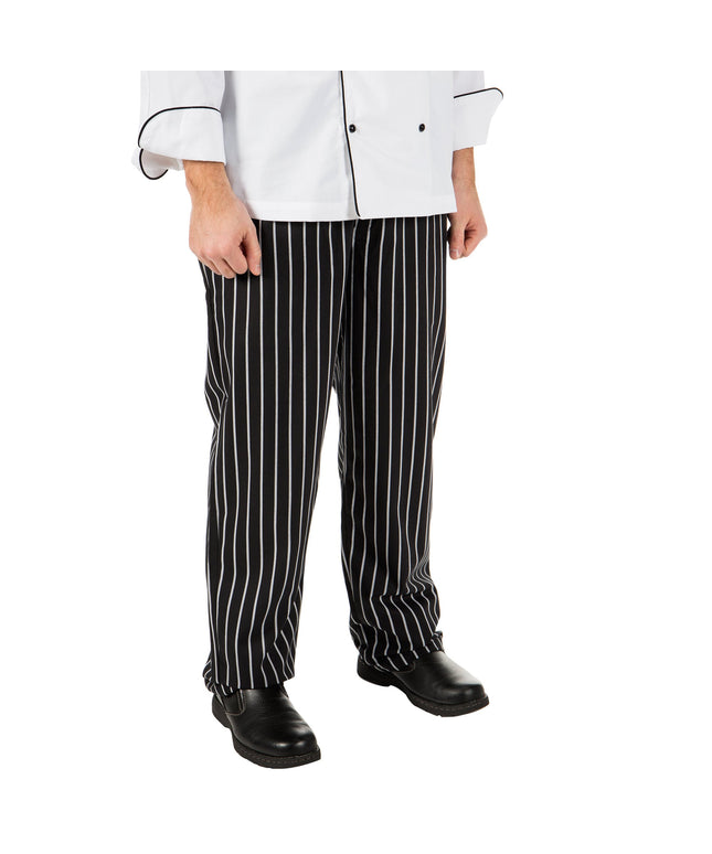 Quần bếp unisex sọc phấn đen Mercer Culinary Millennia M60030BCS - L