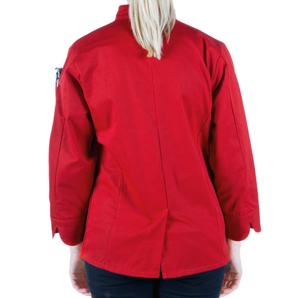 Áo bếp nữ dài tay Mercer Culinary Millennia màu đỏ size 2XL