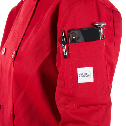 Áo bếp nữ dài tay Mercer Culinary Millennia màu đỏ size 2XL