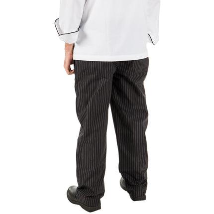 Quần bếp unisex Mercer Culinary Millennia đen sọc mảnh M60030BFP - 1XL