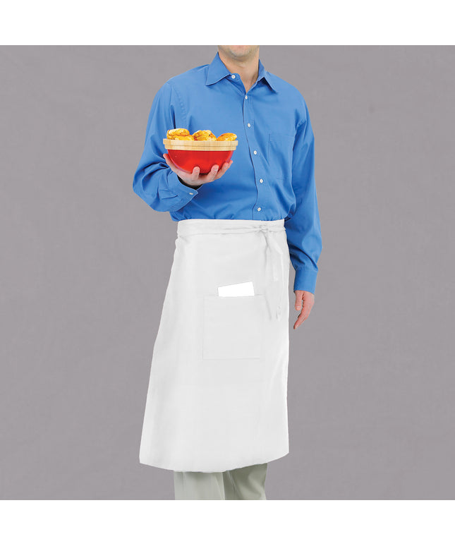 Tạp dề bistro dài vải poly-cotton có thể tùy chỉnh Chef Revival trắng, 1 túi