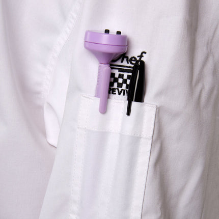 Áo bếp điều hành dài tay unisex trắng tùy chỉnh viền đen Chef Revival Corporate J008 - 2X